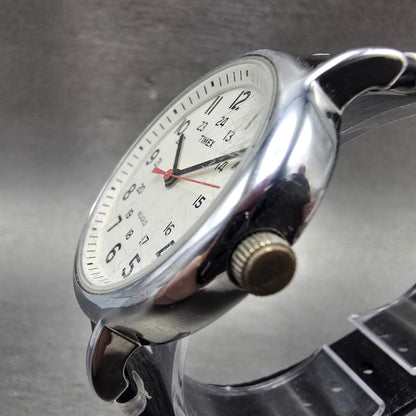 Timex Weekender Watch Men 38mm White Dial Silver Tone Round New Battery KHB2