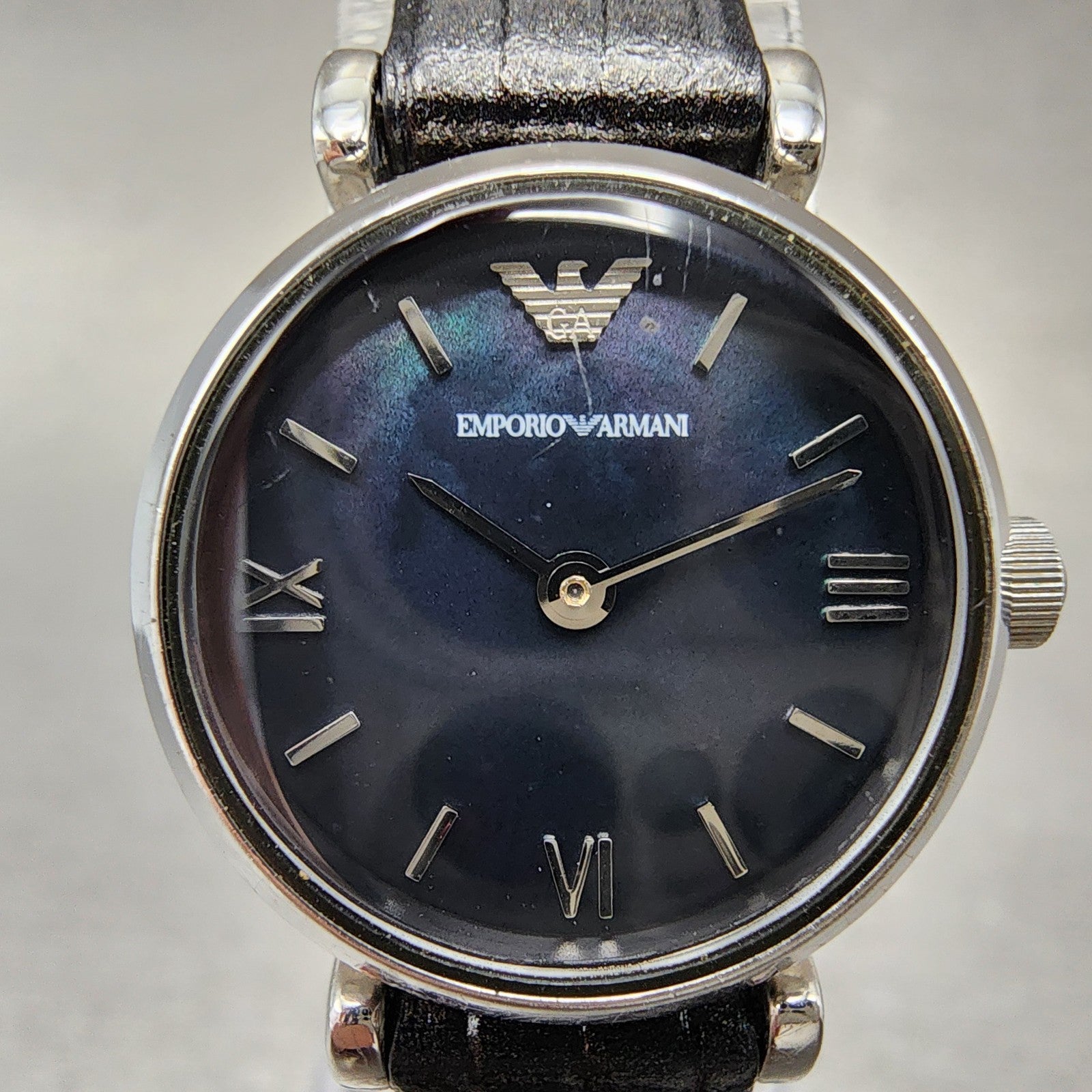 Emporio Armani Watch Women 22mm MOP Dial Steel Round AR1684 New Battery1