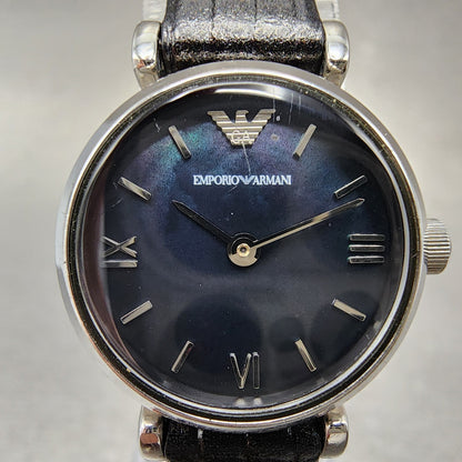 Emporio Armani Watch Women 22mm MOP Dial Steel Round AR1684 New Battery1