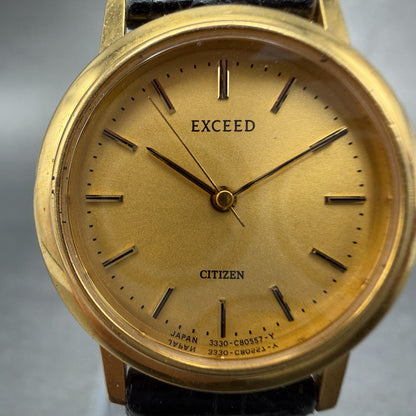 Citizen Exceed Watch Women 23mm Gold Dial Gold Tone 3330-C80401 New Battery1