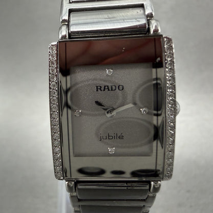 Rado Jubile Tank Watch Women 18mm Silver Dial Ceramic Diamond Bezel 153.0430.31