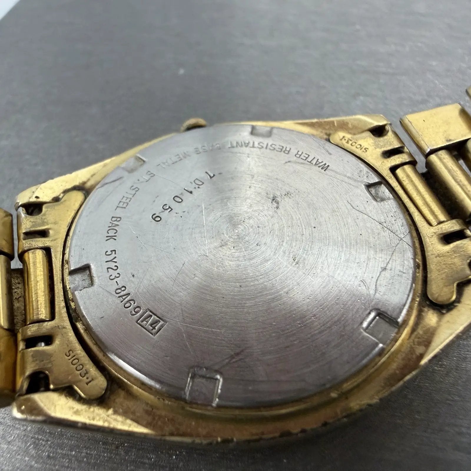 Seiko SQ President Watch Men 37mm Gold Dial Gold Tone Daydate New Battery READ!!9