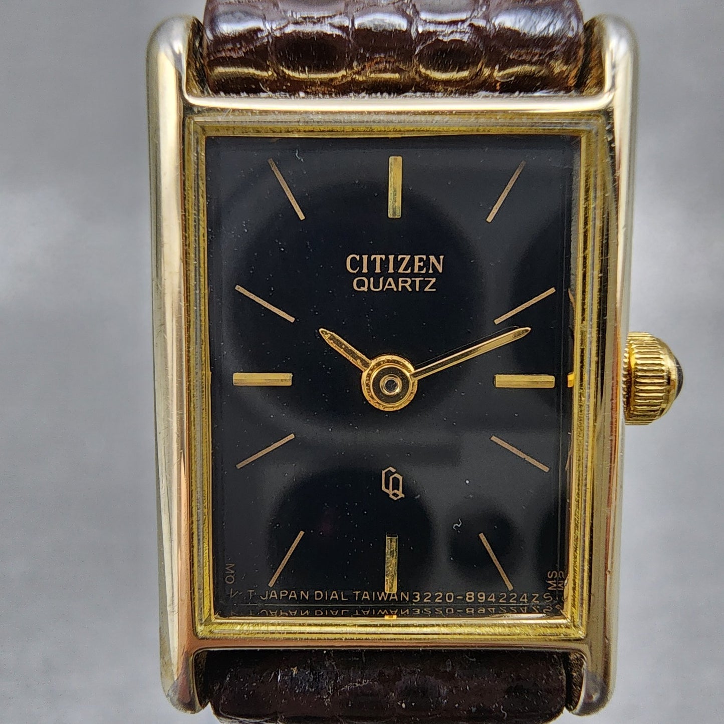 Citizen CQ Tank Watch Women 16mm Black Dial Gold Tone 3220945174 New Battery1