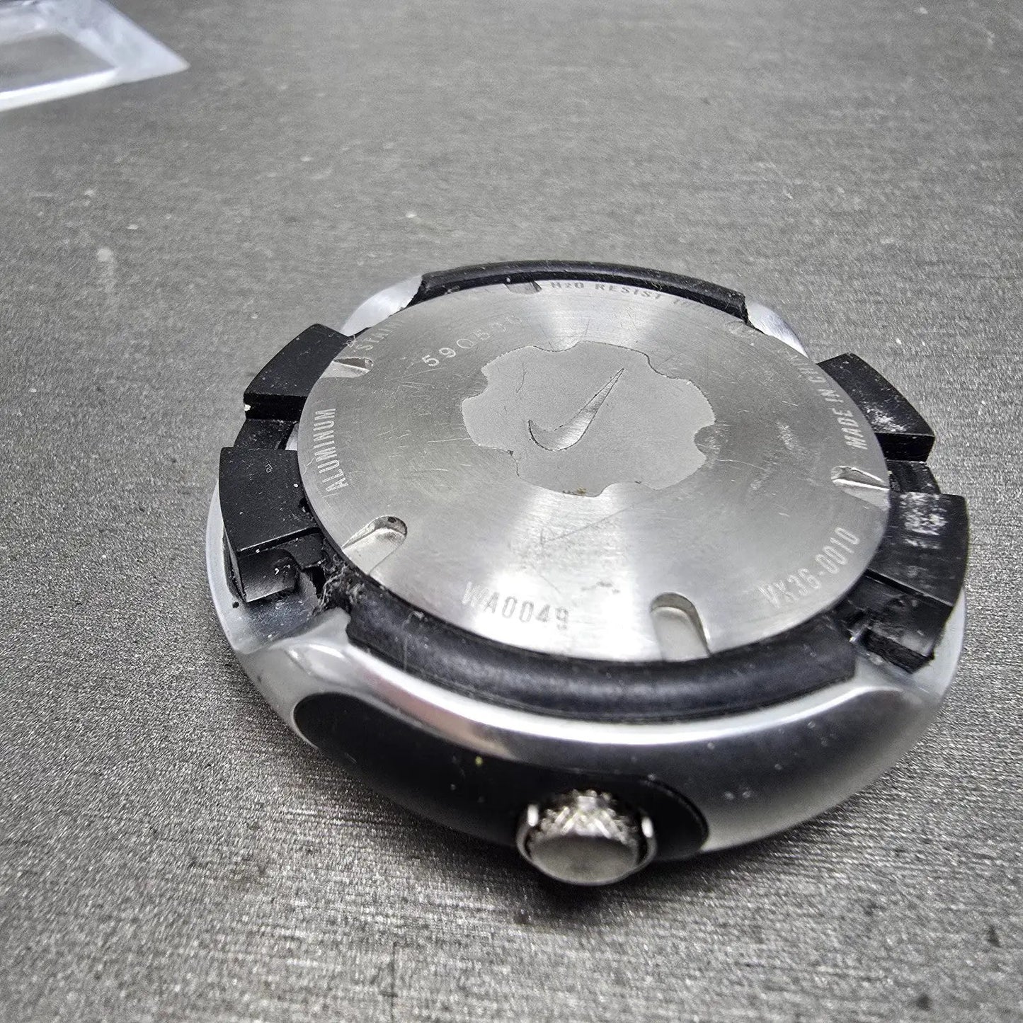 Nike Oregon Chronograph Watch Men 45mm Black Dial Silver Tone Round Sample PARTS9