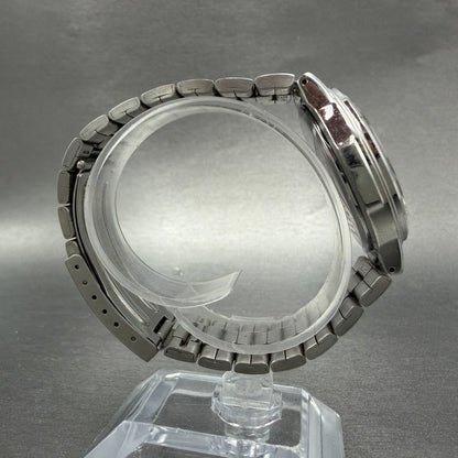 Seiko Alba Solar Watch Men 36mm black Dial Silver Tone Date V145-0AT0 Runs8