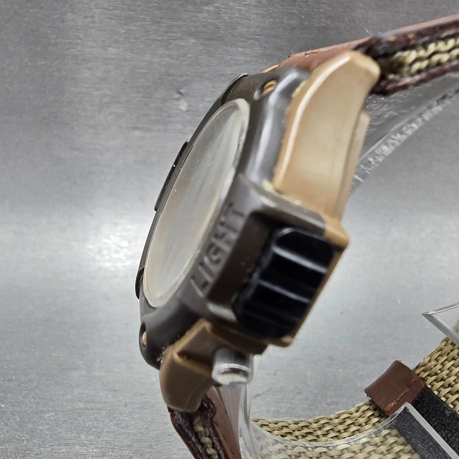 Casio FT-500 Watch Men 42mm Analog Digital Cream Dial Brown Case New Battery SRT2