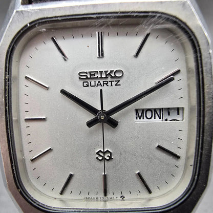 Seiko SQ Watch Men 32mm Silver Dial Silver Tone Daydate 8123-5129 New Battery VH1