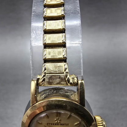 Eterna Matic Watch Women 19mm Cream Dial Two Tone Round Automatic Works VTG4