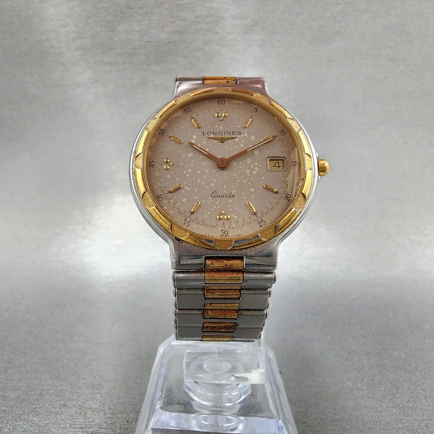 Longines Conquest Watch Men 32mm Silver Dial Two Tone Date Round New Battery5