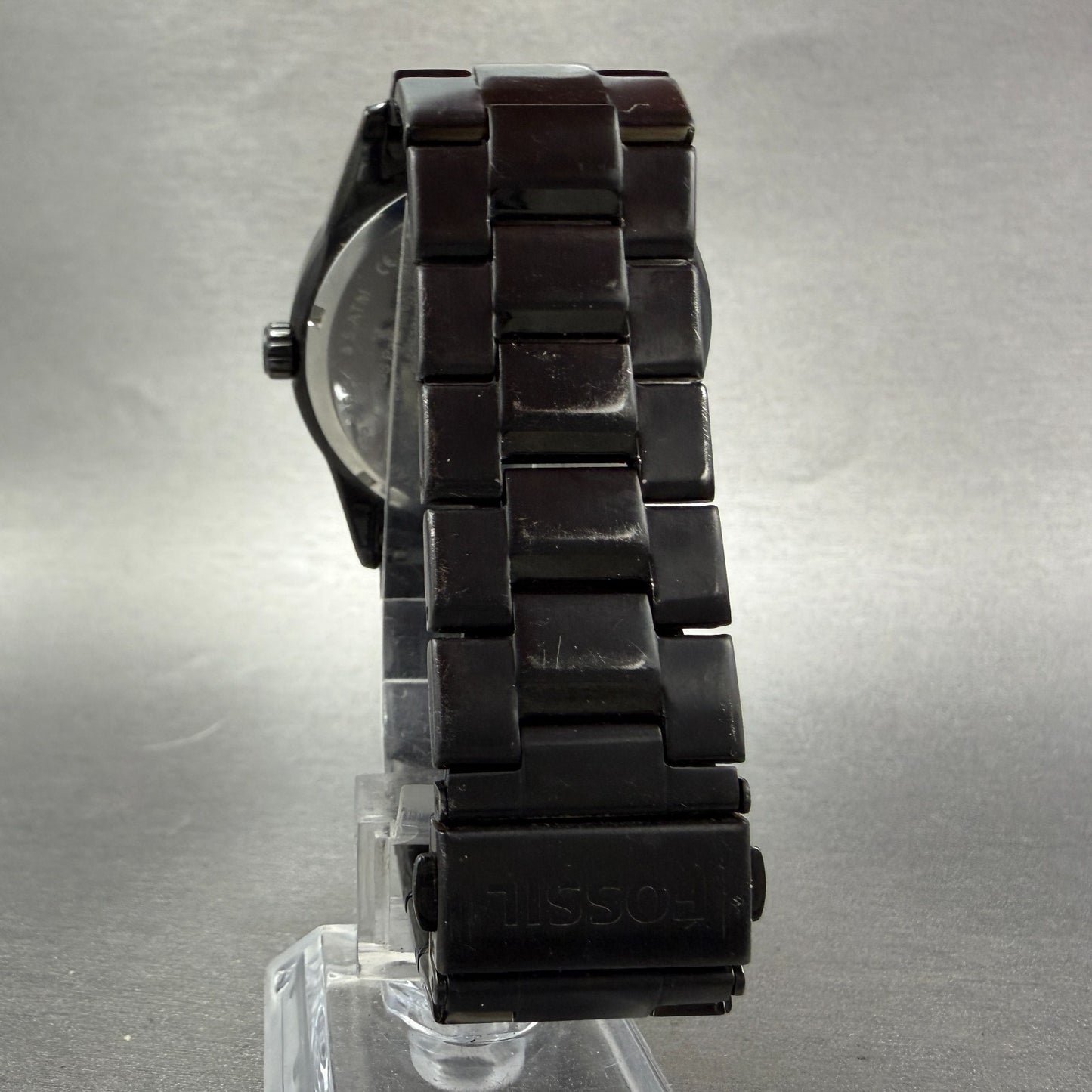 Fossil Watch Men 43mm Black Dial Black Tone Round FS4482 New Battery7
