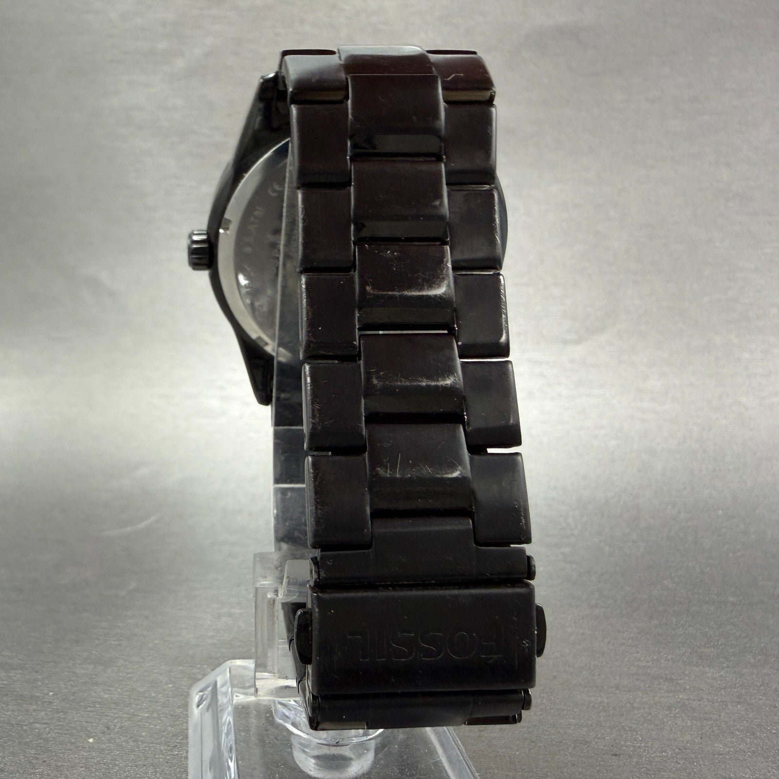 Fossil Watch Men 43mm Black Dial Black Tone Round FS4482 New Battery7