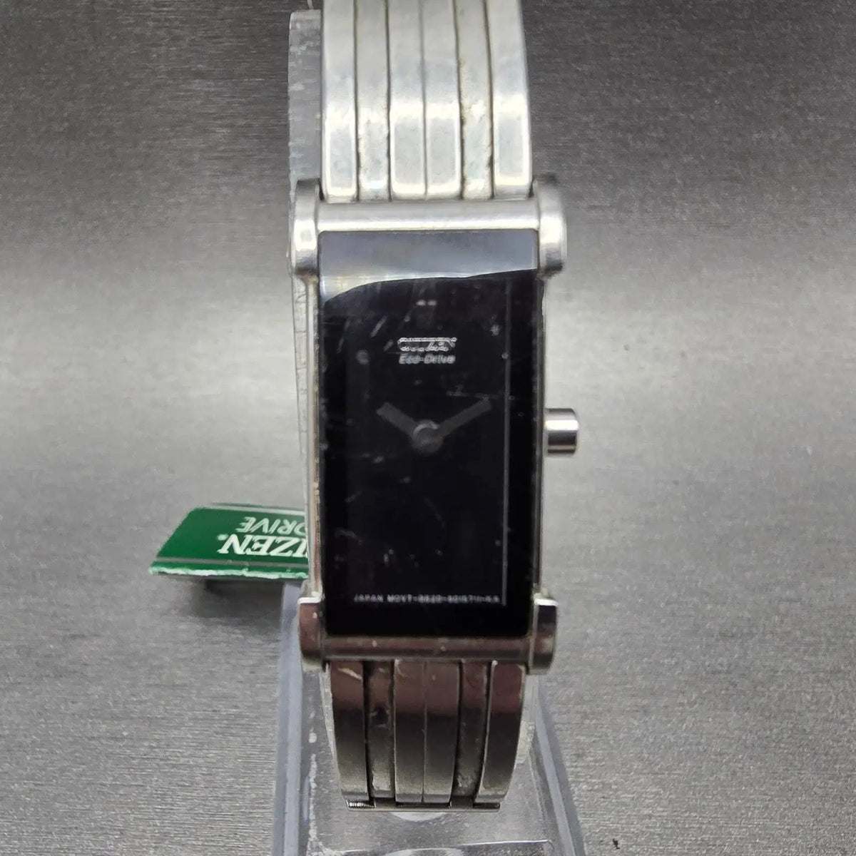 Citizen Eco-Drive Tank Watch Women 14mm Black Dial Silver G620-S008409 Works D0