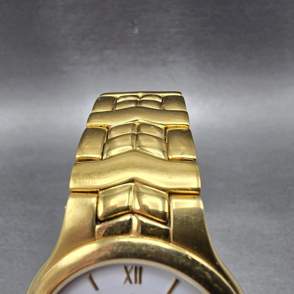 Movado Watch Men 34mm White Dial Gold Tone Round 88.A2.884 New Battery LP4