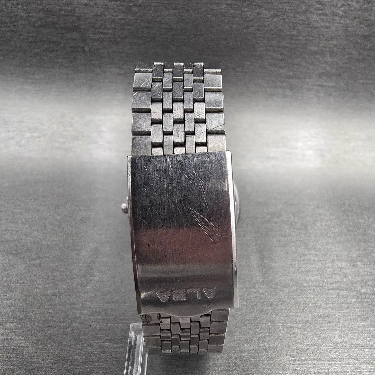 Seiko Alba Watch Men 36mm Luminous Dial Silver Tone Daydate V743-8A10 New Batt F7