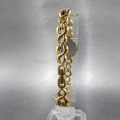 Seiko Watch Women 17mm Champagne Dial Gold Tone Oval 1n005a00 New Battery7
