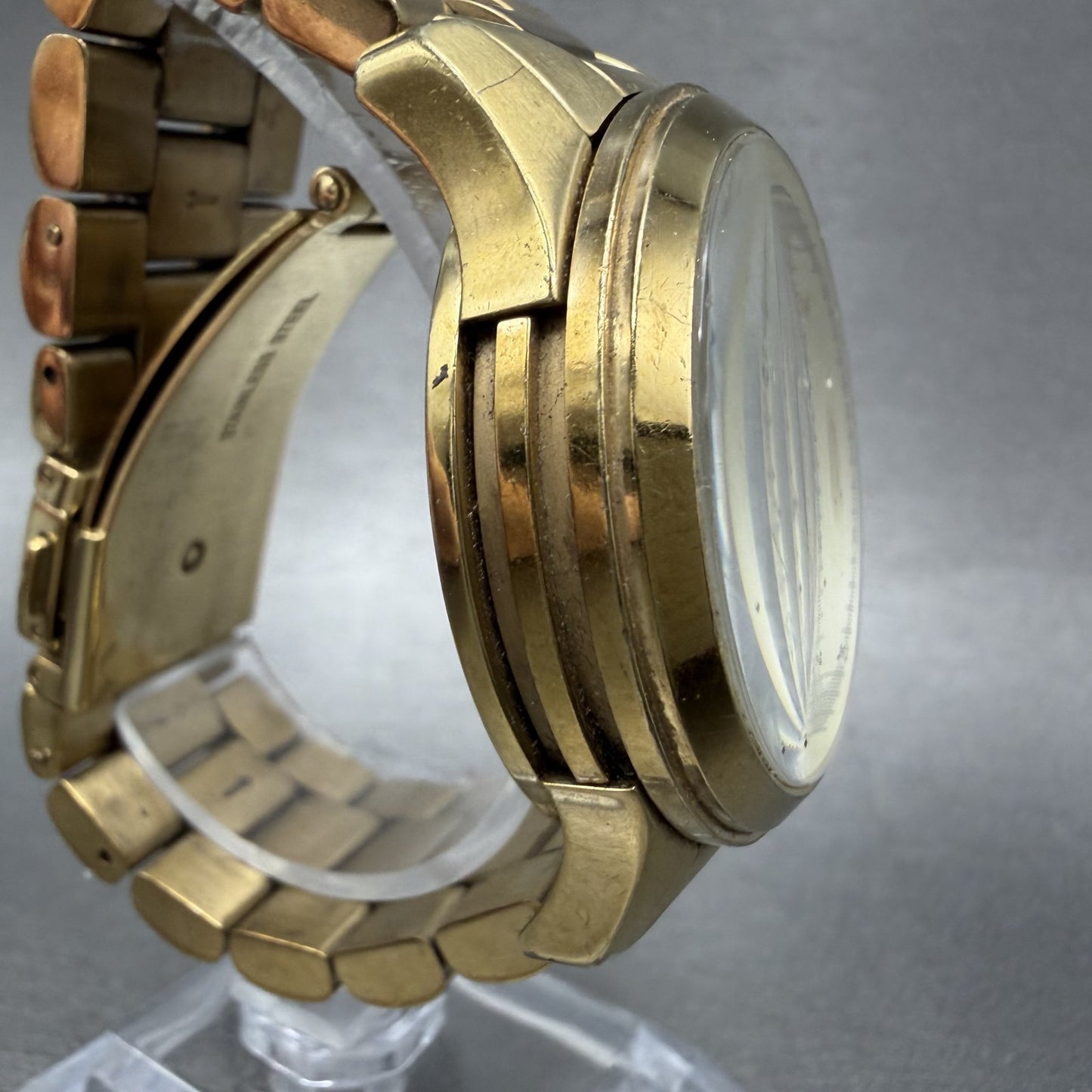 Michael Kors Runway Chronograph Watch Women 38mm Champagne Dial Gold Tone NewBat3