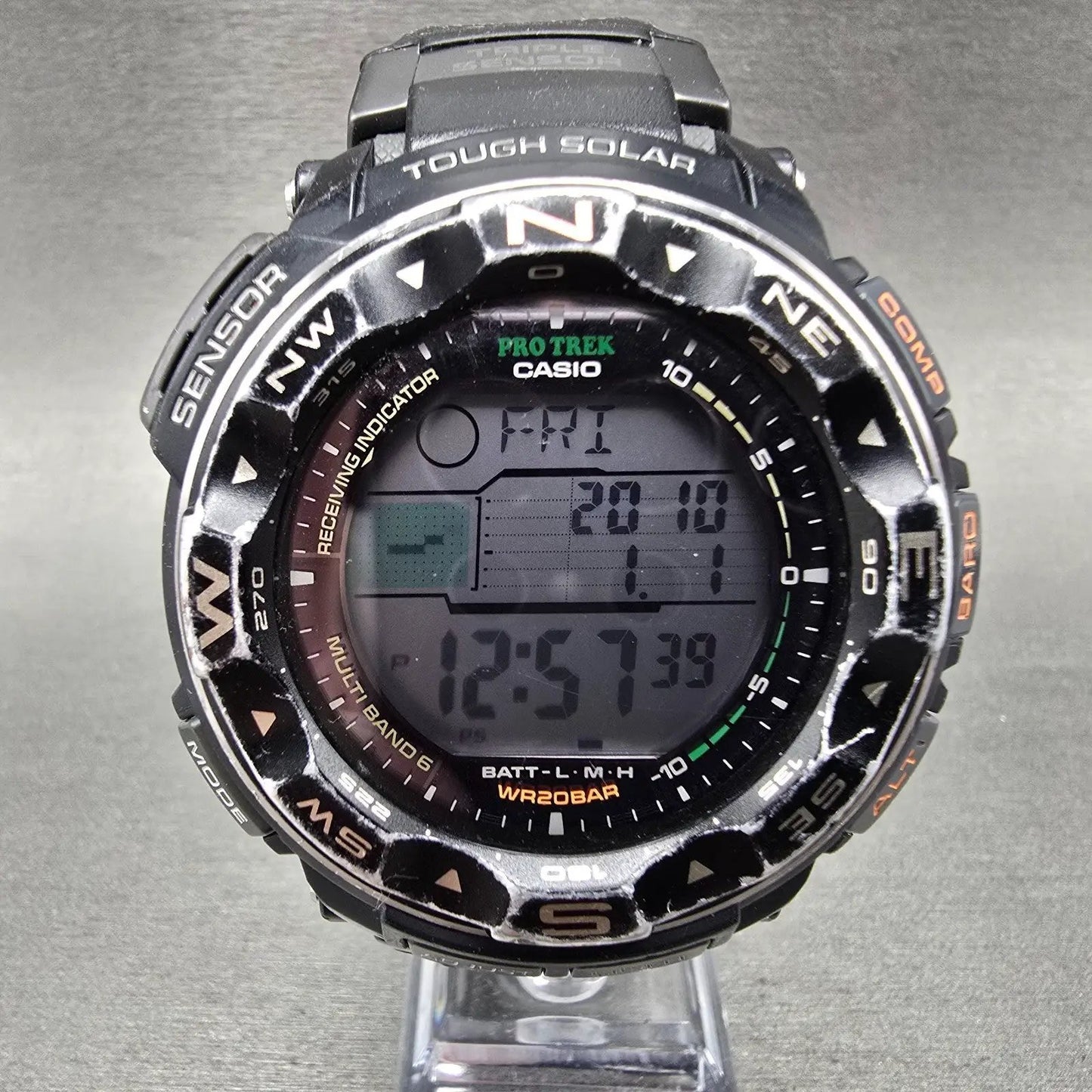 Casio Protek PRW-2500 Watch Men 51mm Digital Black triple Senor Alarm Works0