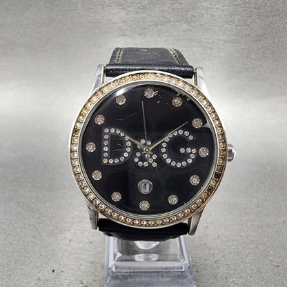 Dolce Gabbana Gloria Watch Women 40mm Black Dial Steel Round DW0008 New battery0