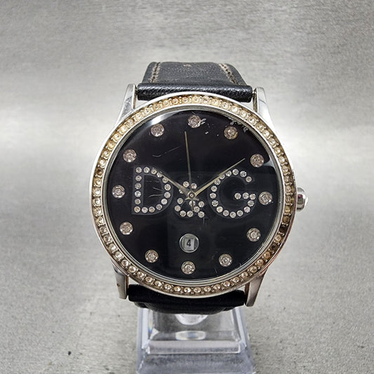 Dolce Gabbana Gloria Watch Women 40mm Black Dial Steel Round DW0008 New battery0