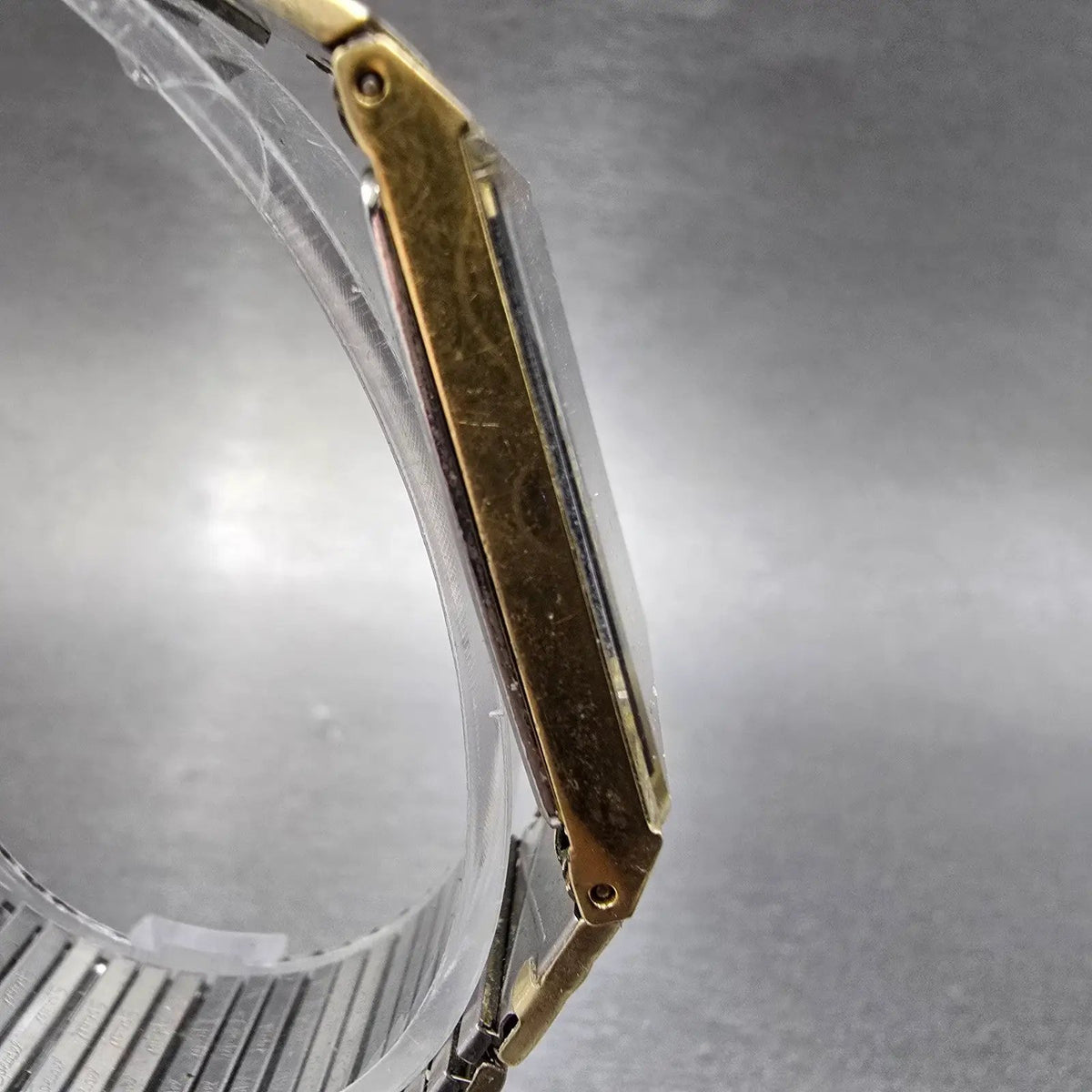Citizen Tank Watch Men 22mm Black Dial Gold Tone Rectangle 2820-264185 PARTS4