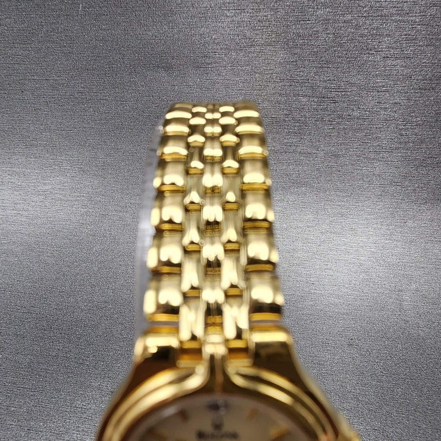 Bulova Watch Women 24mm Champagne Dial Gold Tone Date 97P28 New Battery Diamond4