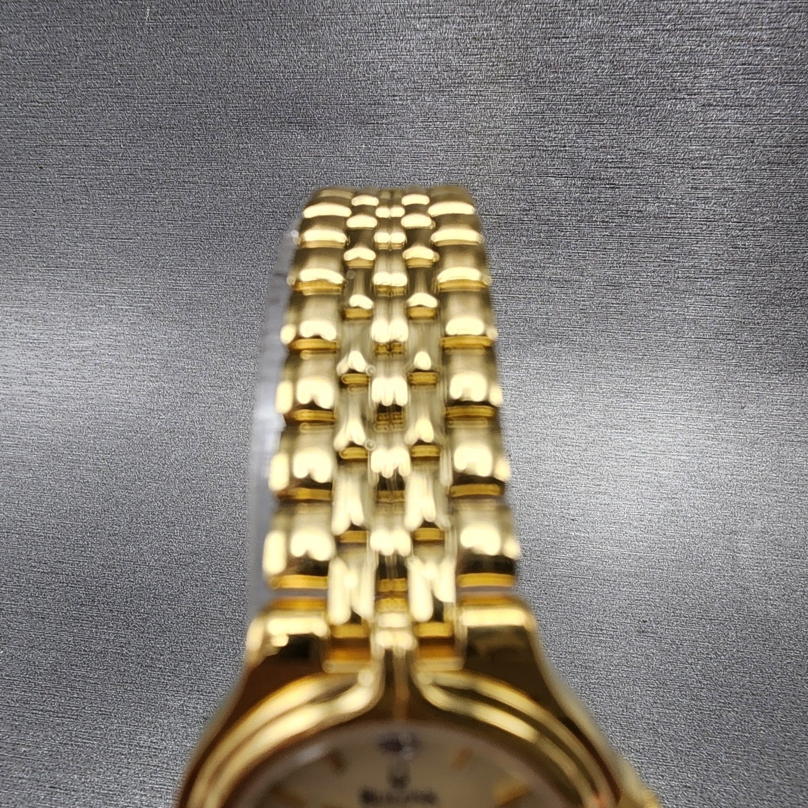 Bulova Watch Women 24mm Champagne Dial Gold Tone Date 97P28 New Battery Diamond4