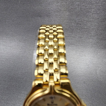 Bulova Watch Women 24mm Champagne Dial Gold Tone Date 97P28 New Battery Diamond4