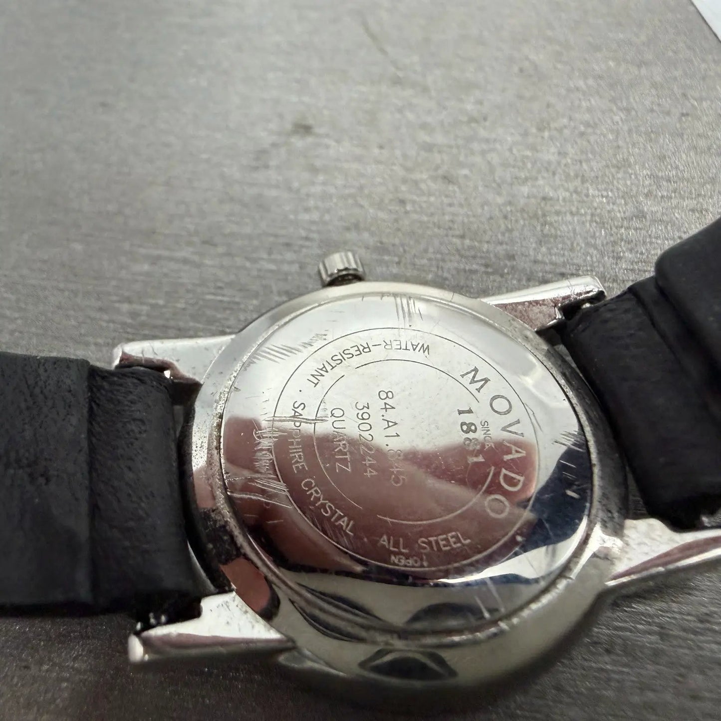 Movado Museum Watch Women 25mm Black Dial Steel Round 84.A1.845 New Battery ACB9