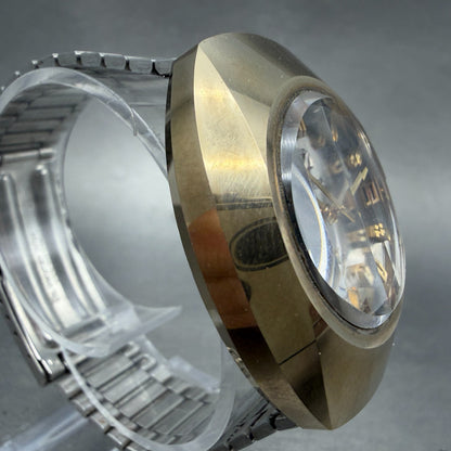 Rado Balboa V Watch Men 36mm Silver Dial Gold Tone Oval Date Automatic Runs VTG3