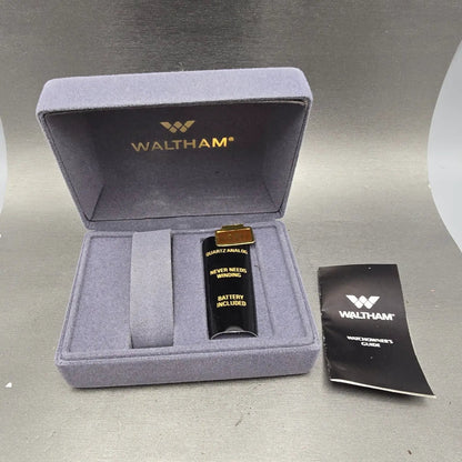 Waltham President Watch Men 36mm Gold Dial Gold Tone Daydate Round New Battery12