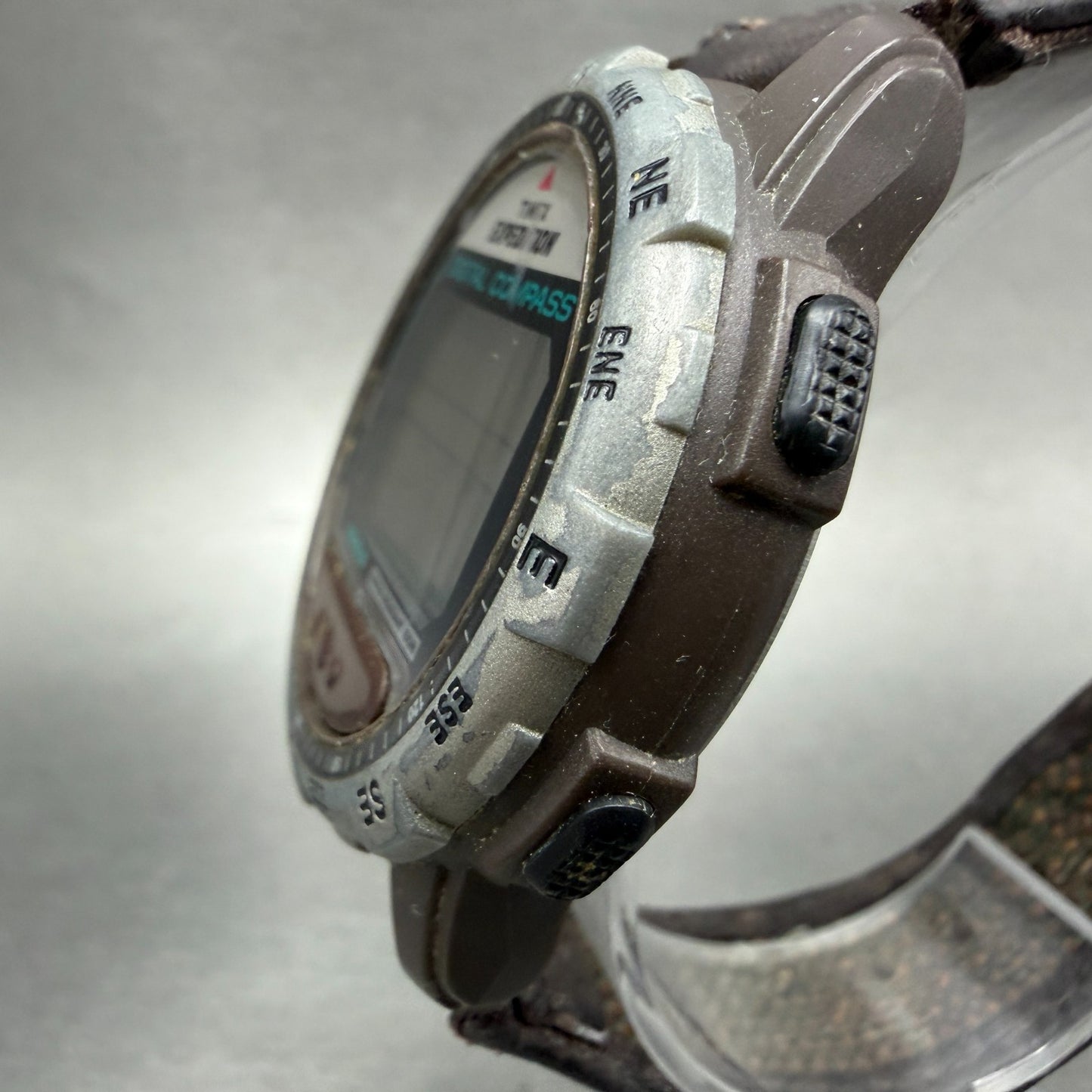 Timex Expedition Digital Compass Watch Men 43mm LCD Brown Daydate New Battery2