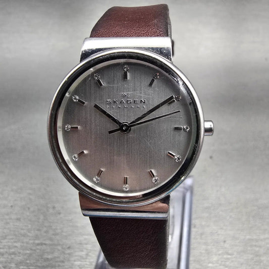 Skagen Ancher Watch Women 26mm Silver Dial Silver Tone Round SKW2192 New Battery0