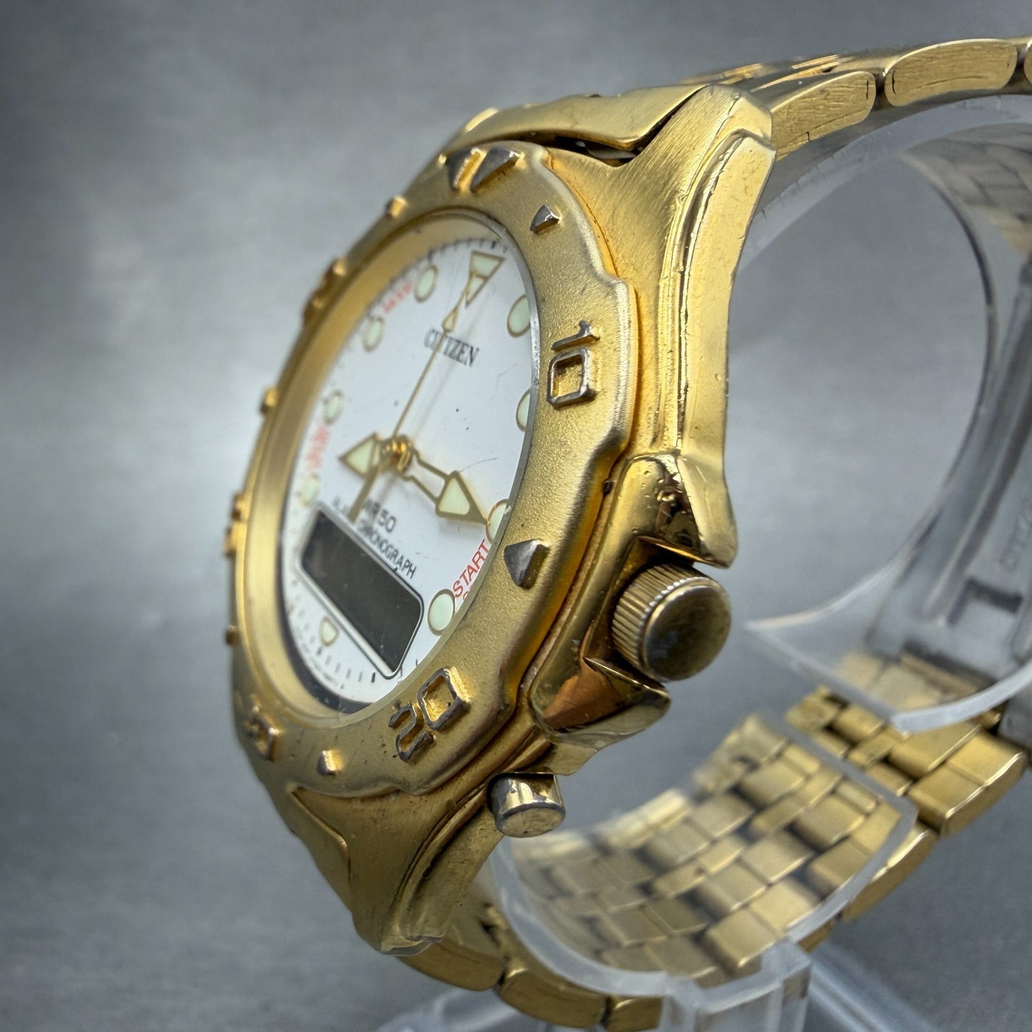 Citizen Analog Digital Watch Men 39mm White Dial Gold Tone C201-S78600 PARTS3