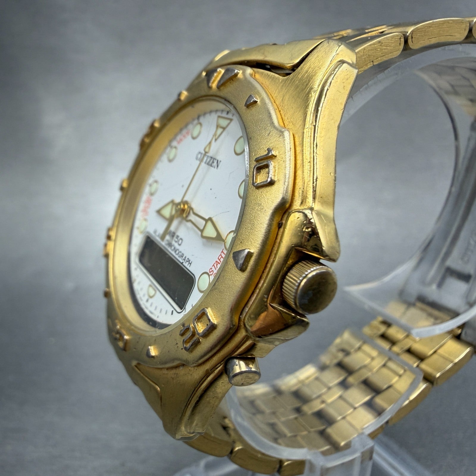 Citizen Analog Digital Watch Men 39mm White Dial Gold Tone C201-S78600 PARTS3