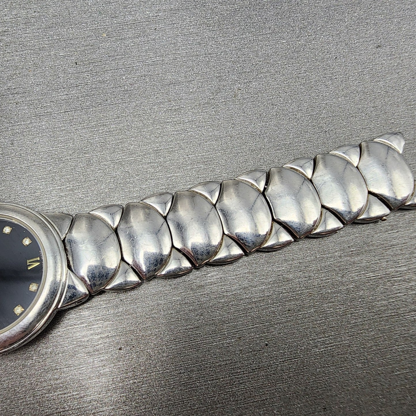 Tissot Watch Women 25mm Black Dial Steel Round BROKEN BAND New battery8