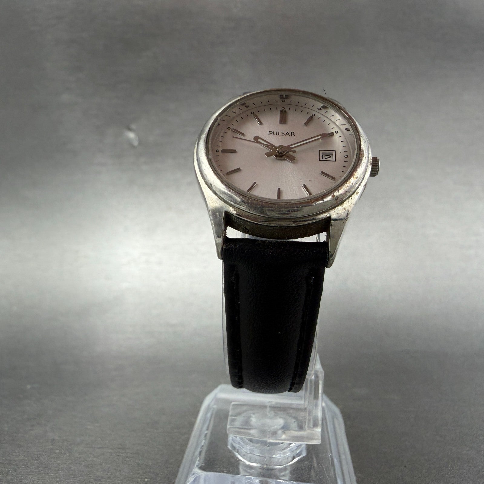 Pulsar Watch Women 26mm Silver Dial Silver Tone Date Round VX82-X349 New Battery5