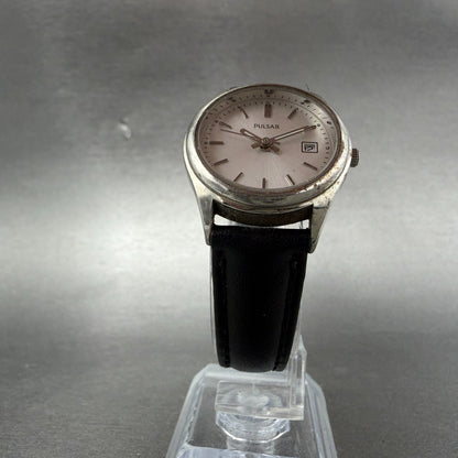 Pulsar Watch Women 26mm Silver Dial Silver Tone Date Round VX82-X349 New Battery5
