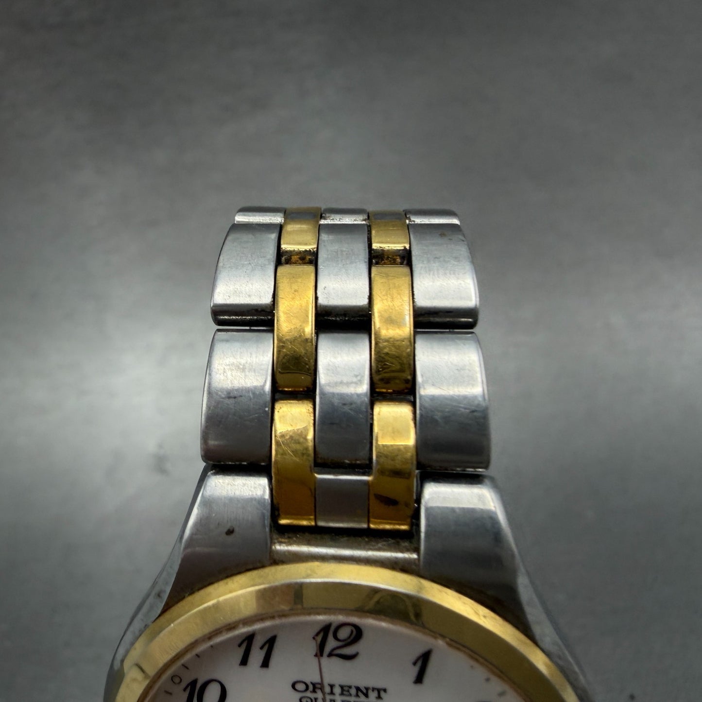 Orient Swimmer Watch Men 36mm White Dial Two Tone Date Round UN31-B0 New Battery4