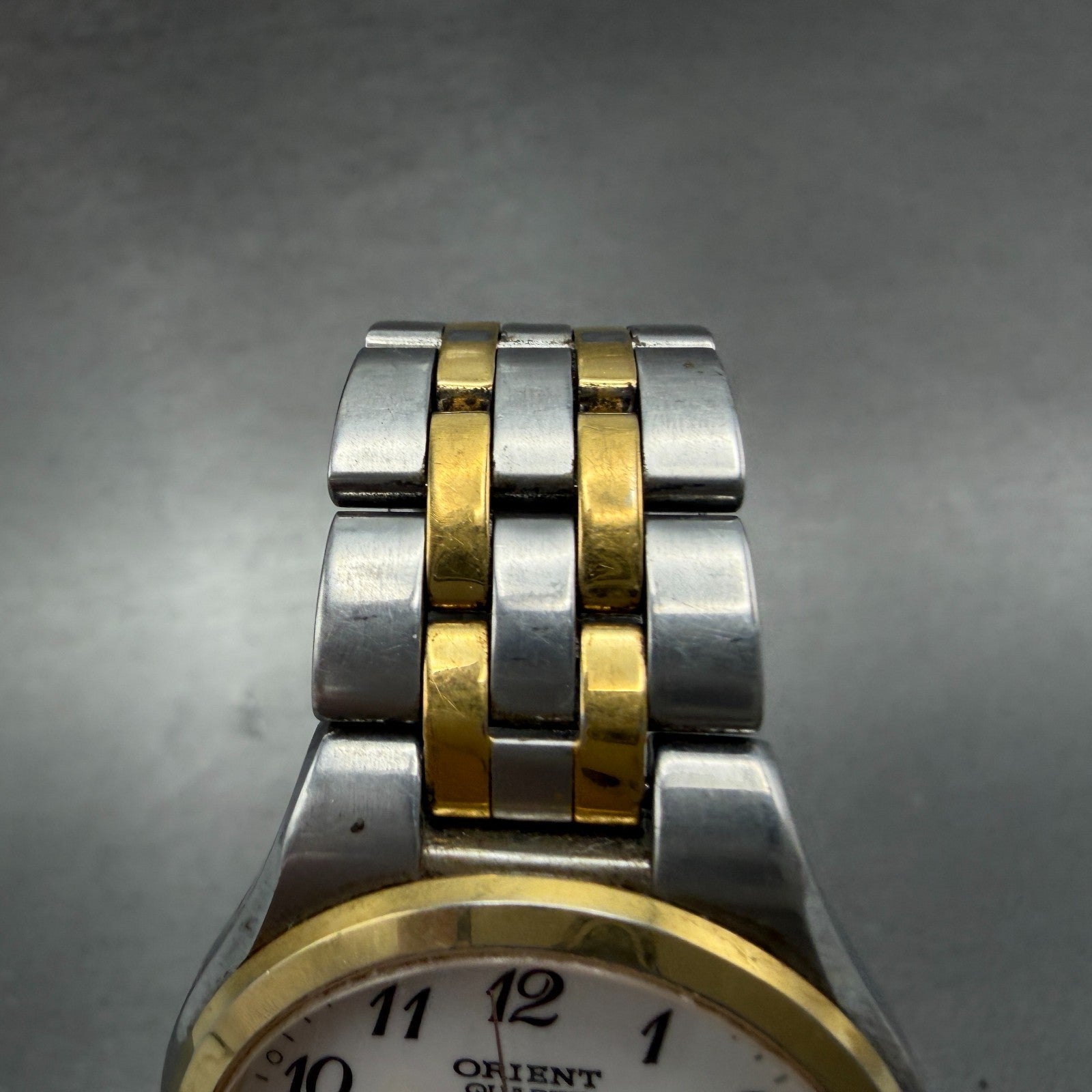 Orient Swimmer Watch Men 36mm White Dial Two Tone Date Round UN31-B0 New Battery4