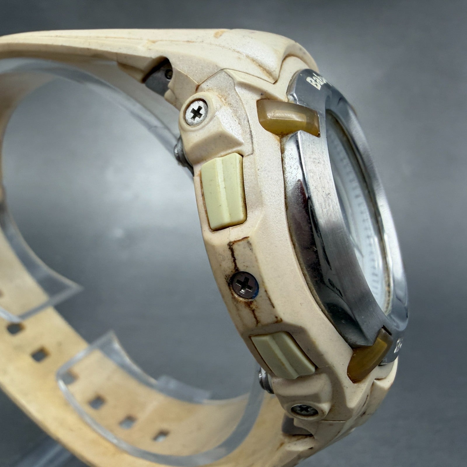 Casio Baby-G BG-70 Watch Women 41mm Analog Digital Biege Alarm Chrono New Batt3