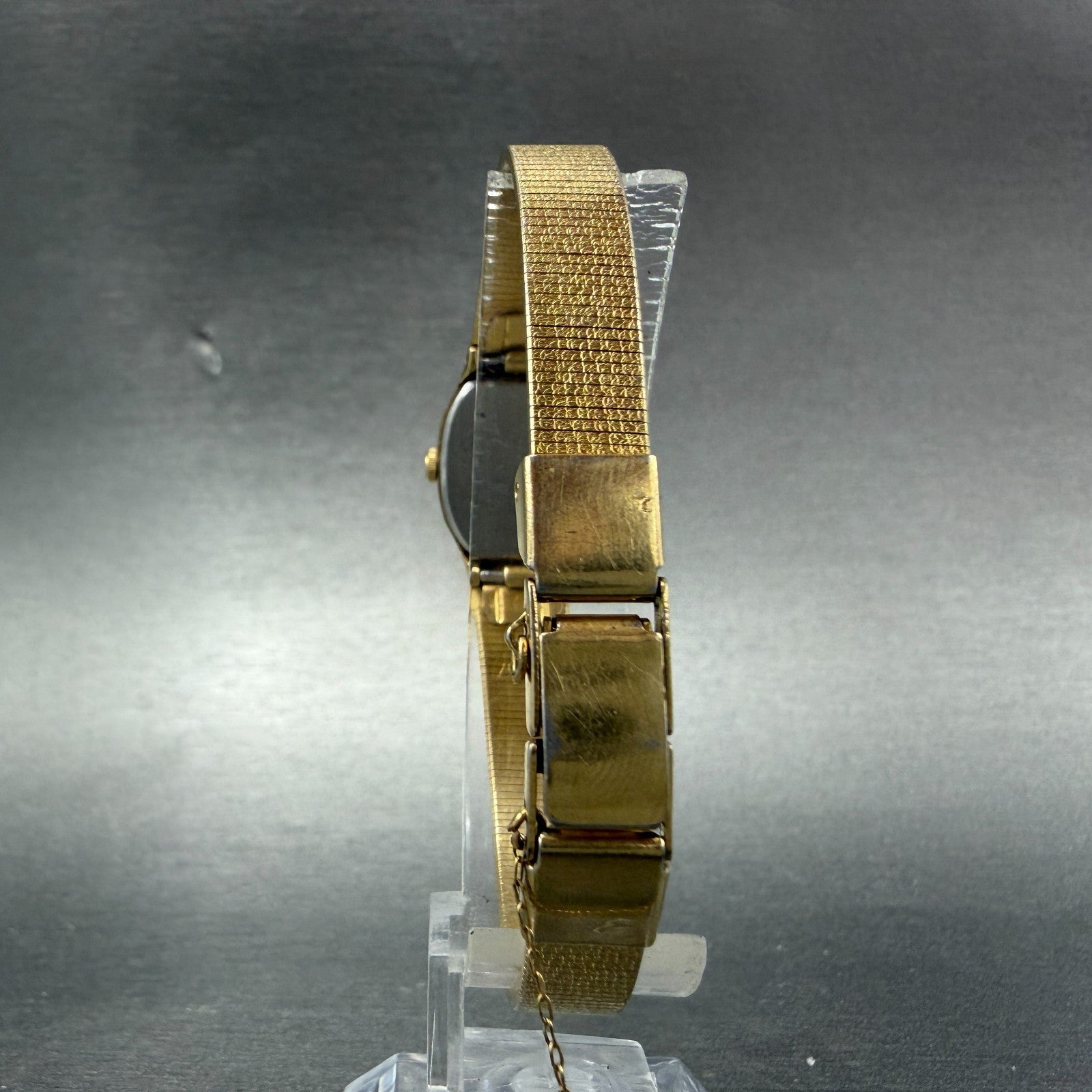 Seiko Watch Women 16mm Champagne Dial Gold Tone Square 2C20-5770 New Battery7