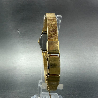Seiko Watch Women 16mm Champagne Dial Gold Tone Square 2C20-5770 New Battery7
