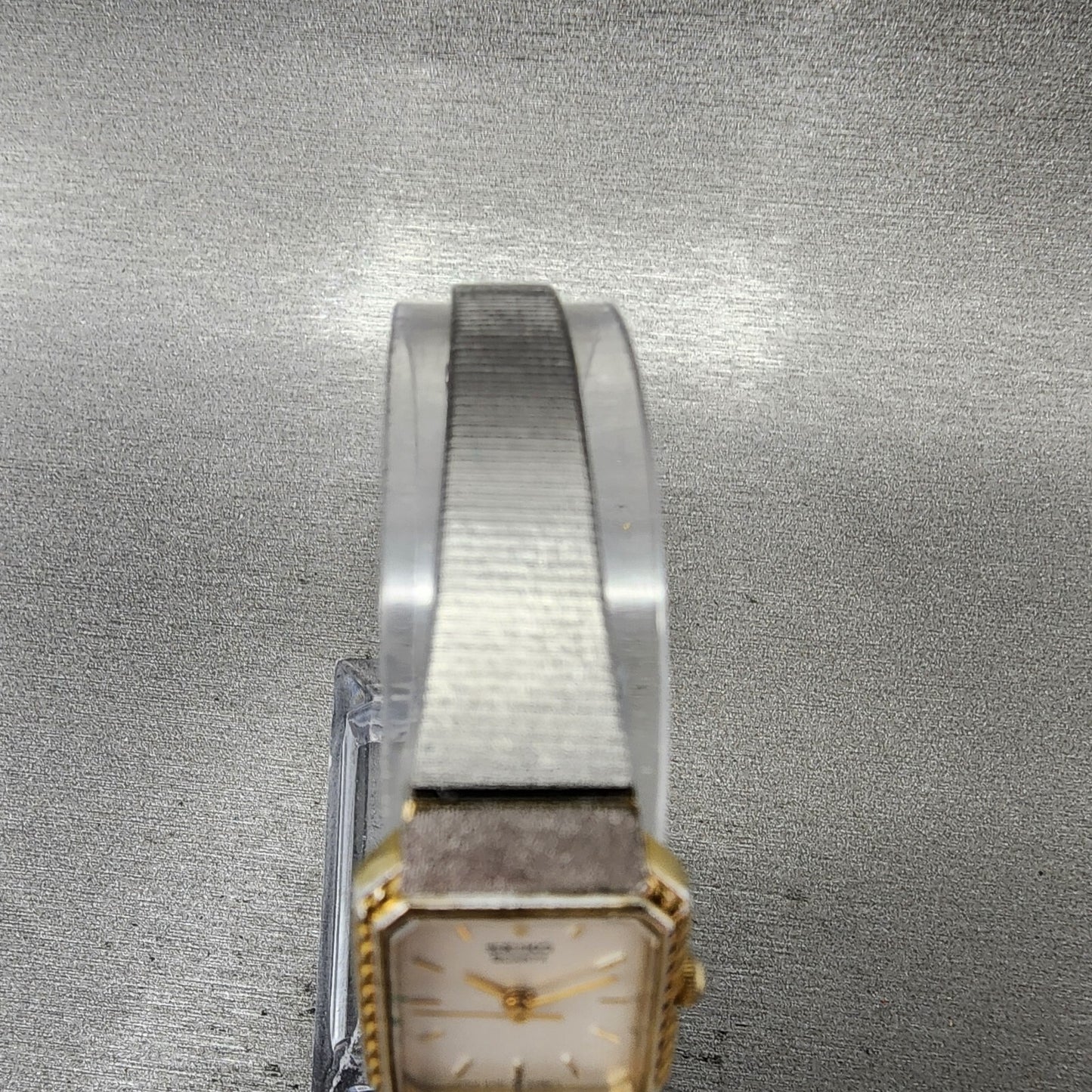 Seiko Watch Women 17mm Silver Dial Two Tone Rectangle 2Y01-5A70 New Battery