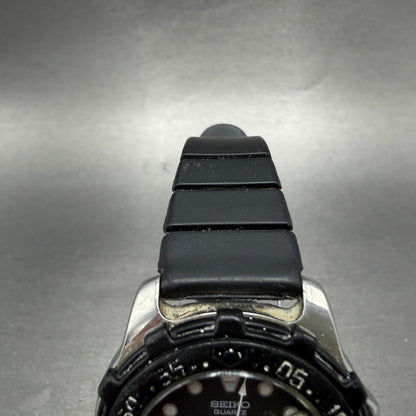 Seiko Diver Sports 150 Watch Men 37mm Black Dial Steel Daydate 7N33-6A3B NewBatt4