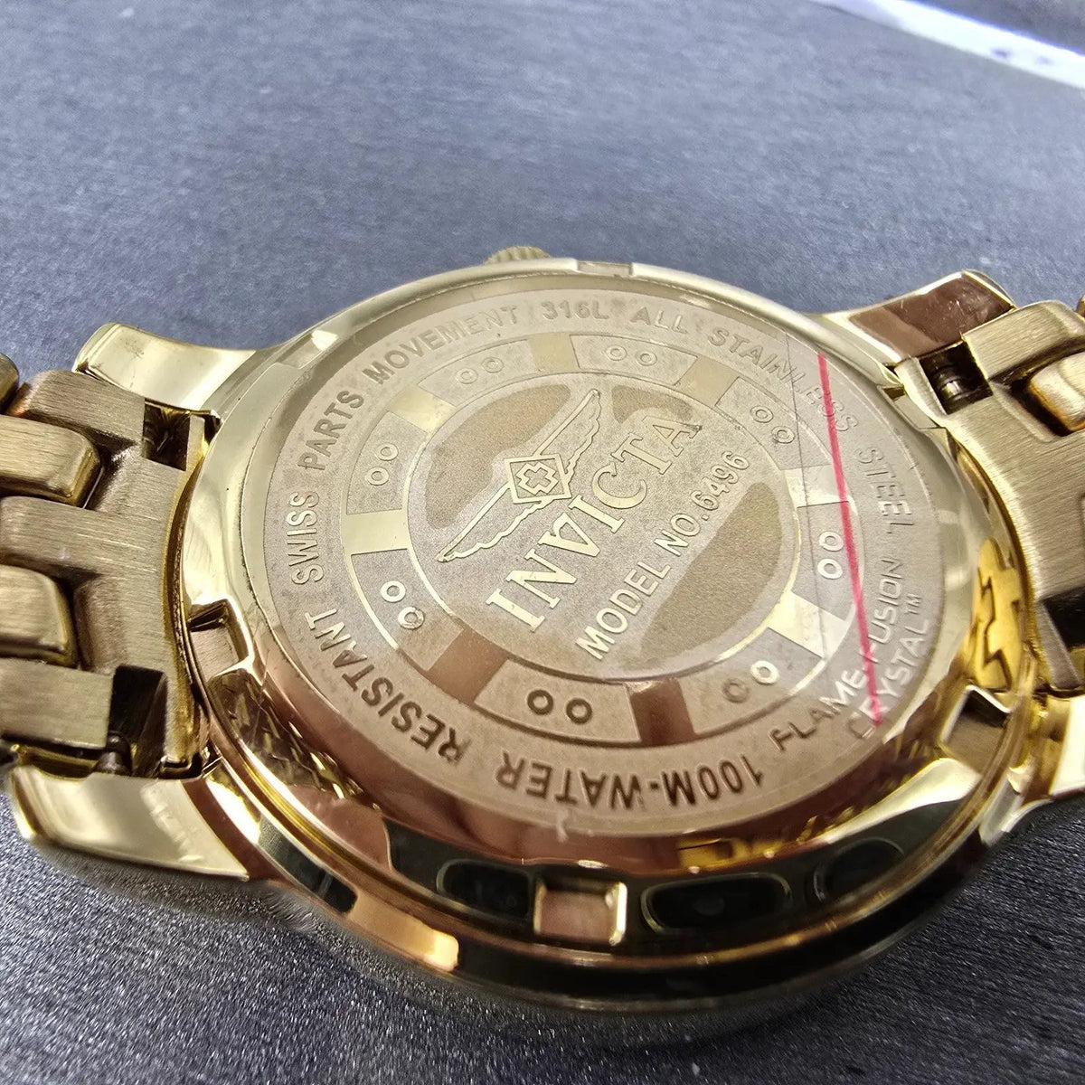 Invicta Classique Safari Tiger Watch Women 33mm Gold Tone Round 6496 New Battery9