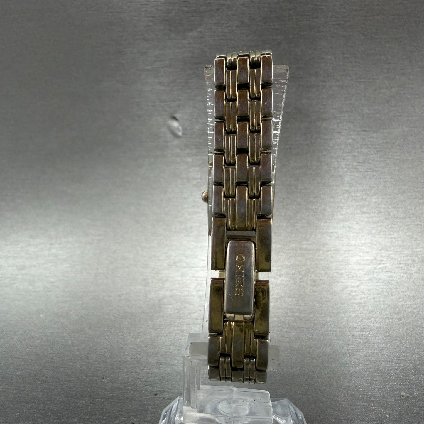 Seiko Tank Watch Women 16mm Champagne Dial Gold Tone 1N01-0FH0 New Battery ZYGF67