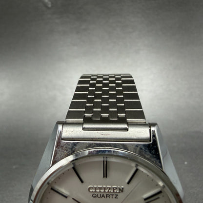 Citizen Seven Star Watch Men 35mm White Dial Silver Tone Daydate Round New Batt4