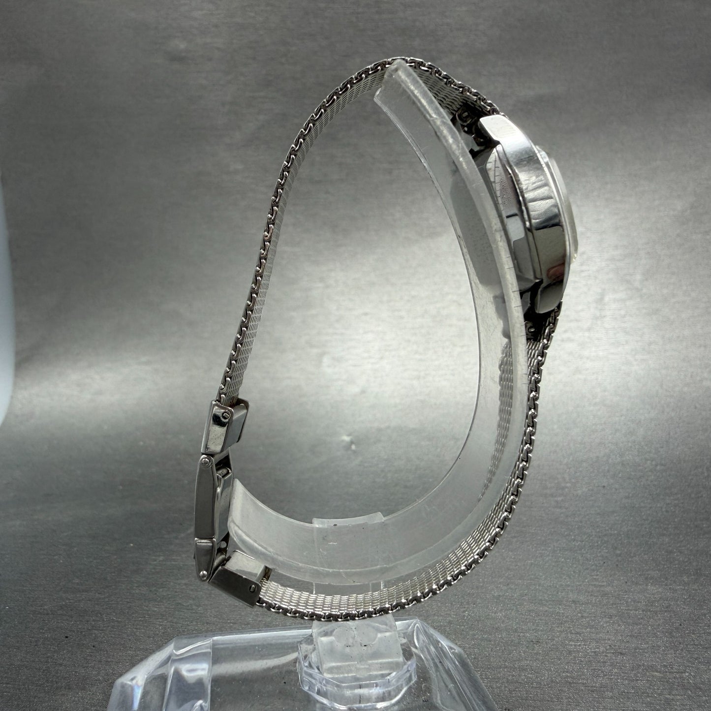 Seiko Tank Watch Women 17mm Silver Dial Silver Tone manual 1104-3210 Runs8