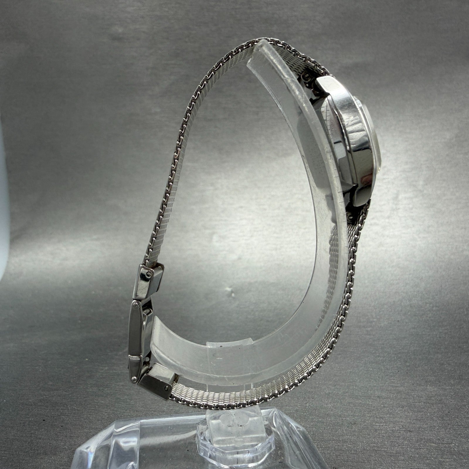 Seiko Tank Watch Women 17mm Silver Dial Silver Tone manual 1104-3210 Runs8