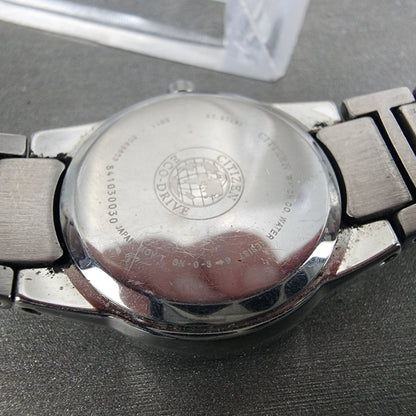 Citizen EcoDrive Watch Women 26mm Black Dial Steel Date Round E011S058503 A239
